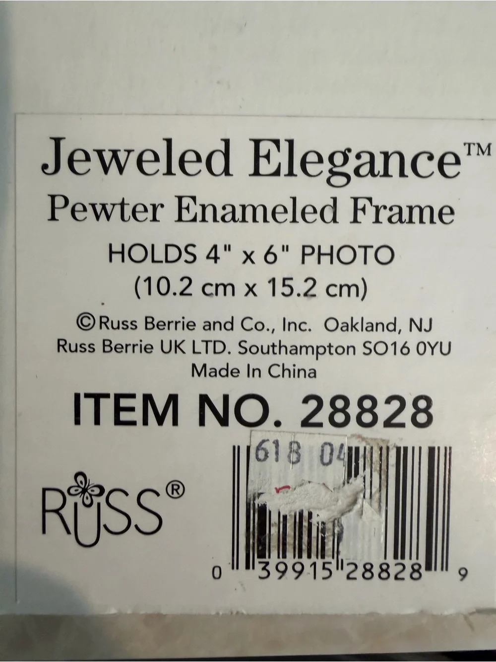 Jeweled Elegance Pink Swirl Jeweled Floral Picture Frame 4x6 photo